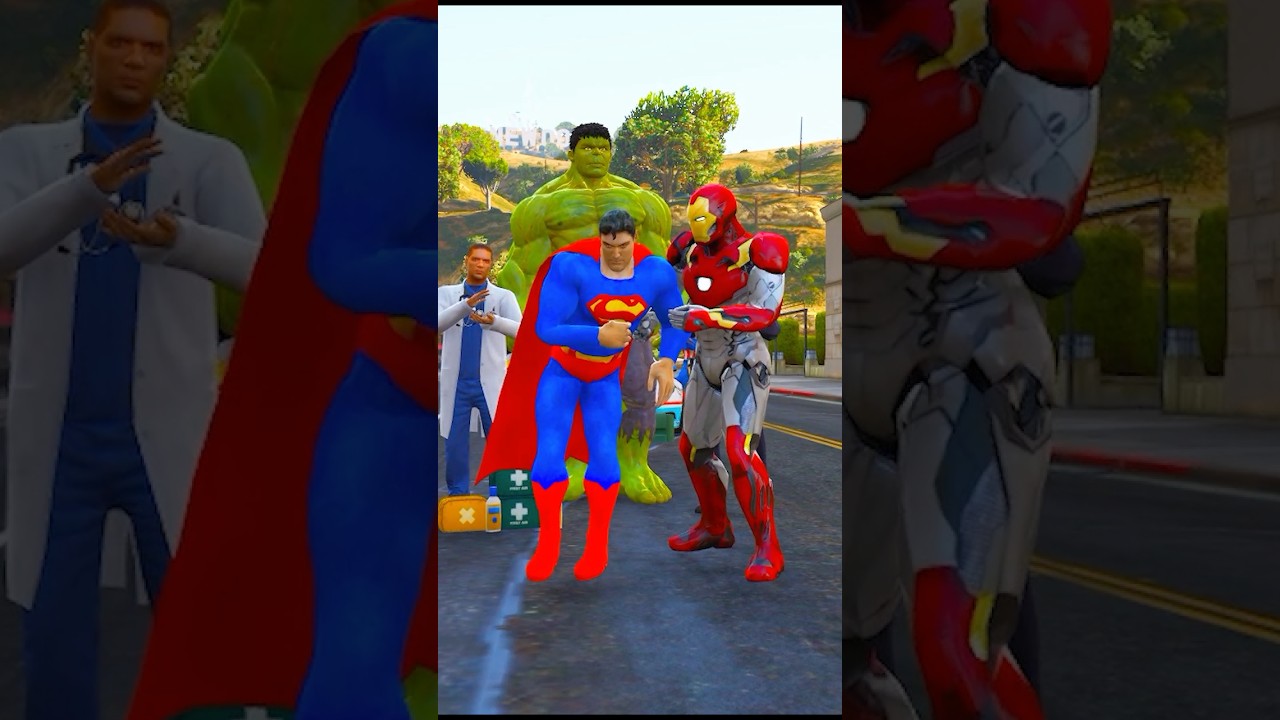 GTA V : Spiderman And Ironman Saving Superman From Venom 😲| ep 24 #shorts #shortsfeed #gta5