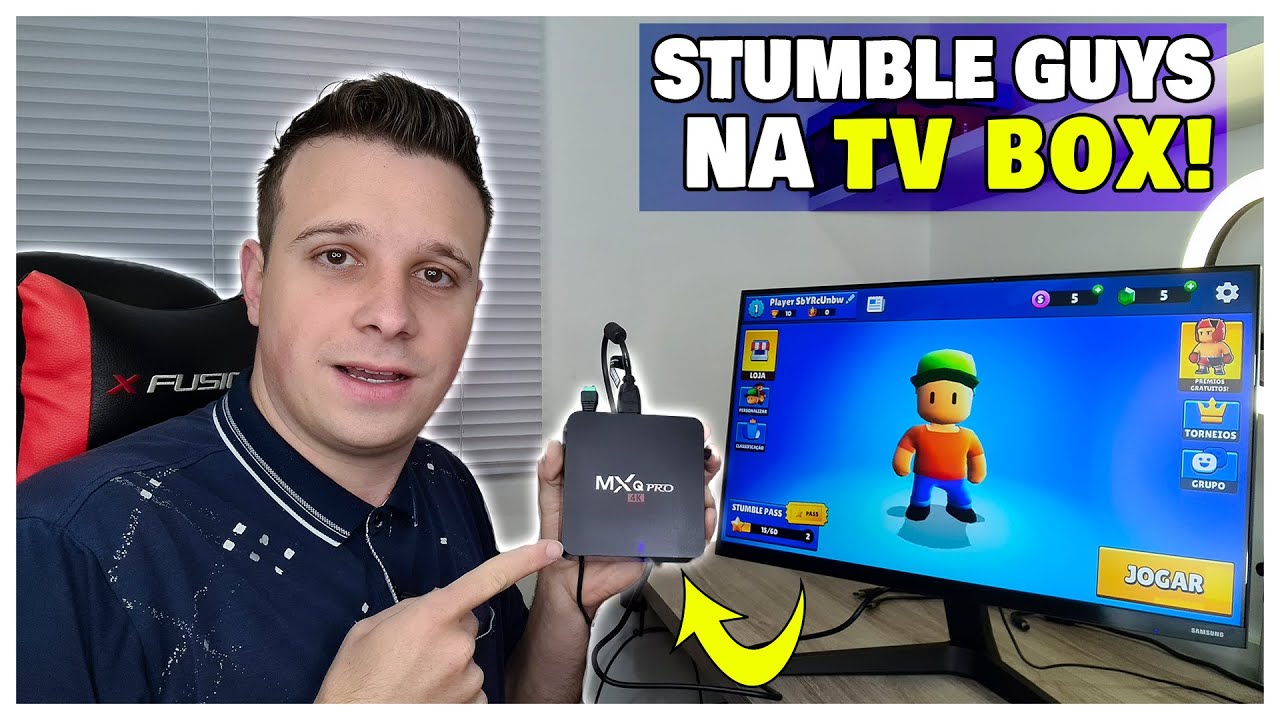 TESTANDO STUMBLE GUYS NA TV BOX! FUNCIONOU? 