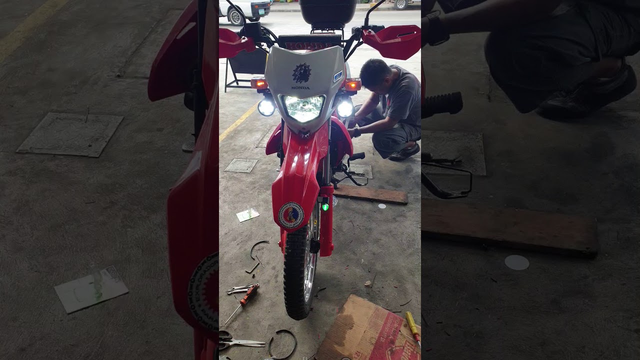 Honda XRM 125 LED headlight/Auxiliary lights/ Hazard lights installed