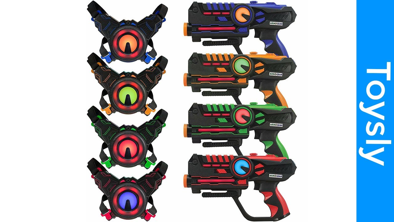 Infrared Laser Tag Guns and Vests - Laser Battle Mega Pack of 4 - Infrared 0.9mW