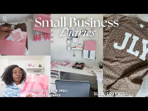 Small business diaries: Slow, Cozy, Vlog 🤍🧸, Typical Night as a Business Owner 👚📦