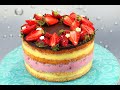 🍓КЛУБНИКА +🍋 ЛИМОН! Идеальное сочетание в МУССОВОМ торте! Без СЛИВОК! Рецепт ШОКОЛАДНОЙ ГЛАЗУРИ!😊