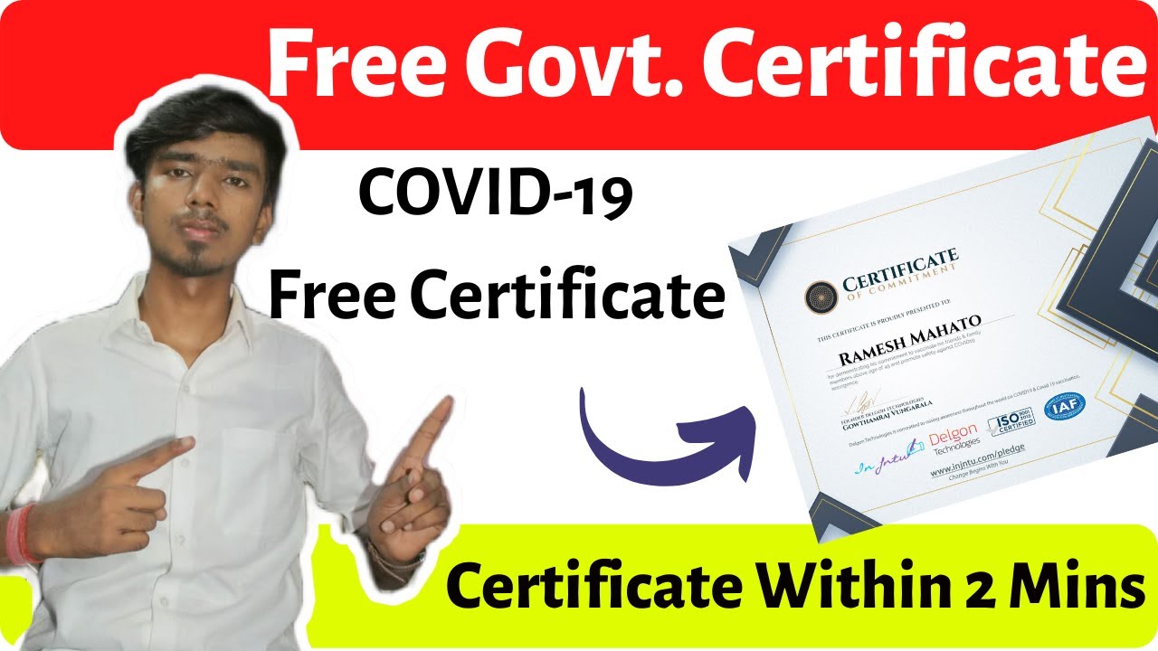 COVID-19 Free Certification | Free Govt. Certificate Online | COVID-19 Certificate Download ...