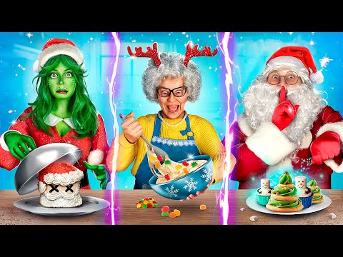 Видео: Кулинарный Челлендж! Гринч VS Бабушка VS Санта!