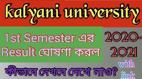 1st Semester result out 2020-2021 // kalyani university // see result