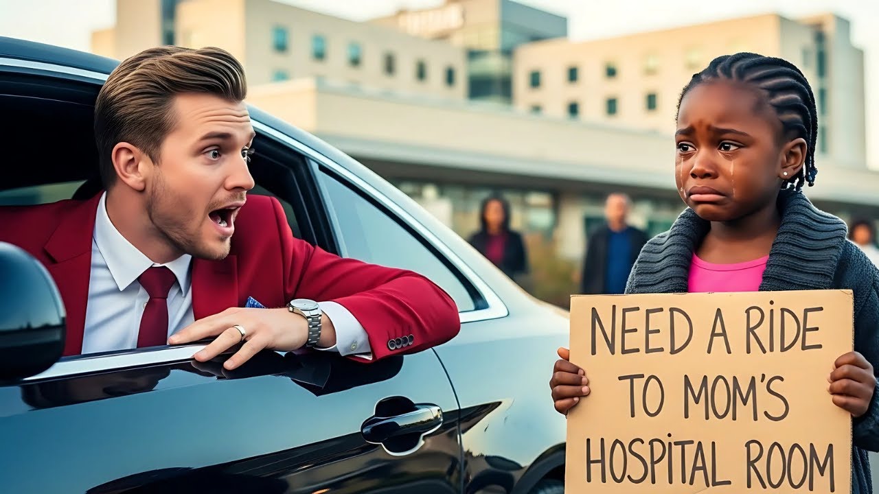 MILLIONAIRE FINDS GIRL ALONE AT BUS STOP HOLDING SIGN: "NEED A RIDE TO MOM'S HOSPITAL ROOM