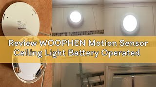 Review WOOPHEN Motion Sensor Ceiling Light Battery Operated Indoor LED Ceiling Lights for Closet Hal