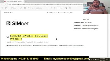 Excel 2021 In Practice - Ch 5 Guided Project 5-3 | Excel 2024  Ch 5 Guided Project 5-3 SIMnet