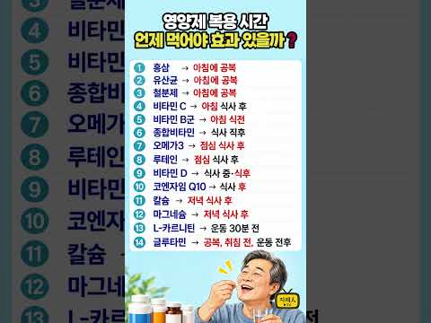 영양제, 아무 때나 드시면 효과 반토막! 제대로 먹는 시간표 14가지