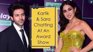 Kartik Aaryan Sara Ali Khan Chatting At An Award Show