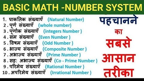 Number System | Natural Numbers/Whole Numbers/Integers/Composite numbers/Prime Numbers/Odd/Even