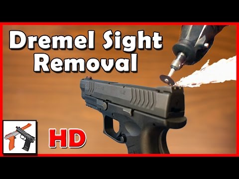 Springfield XDM Removal Of Sight W Dremel, Fiber Optic Front Sight Install, HD