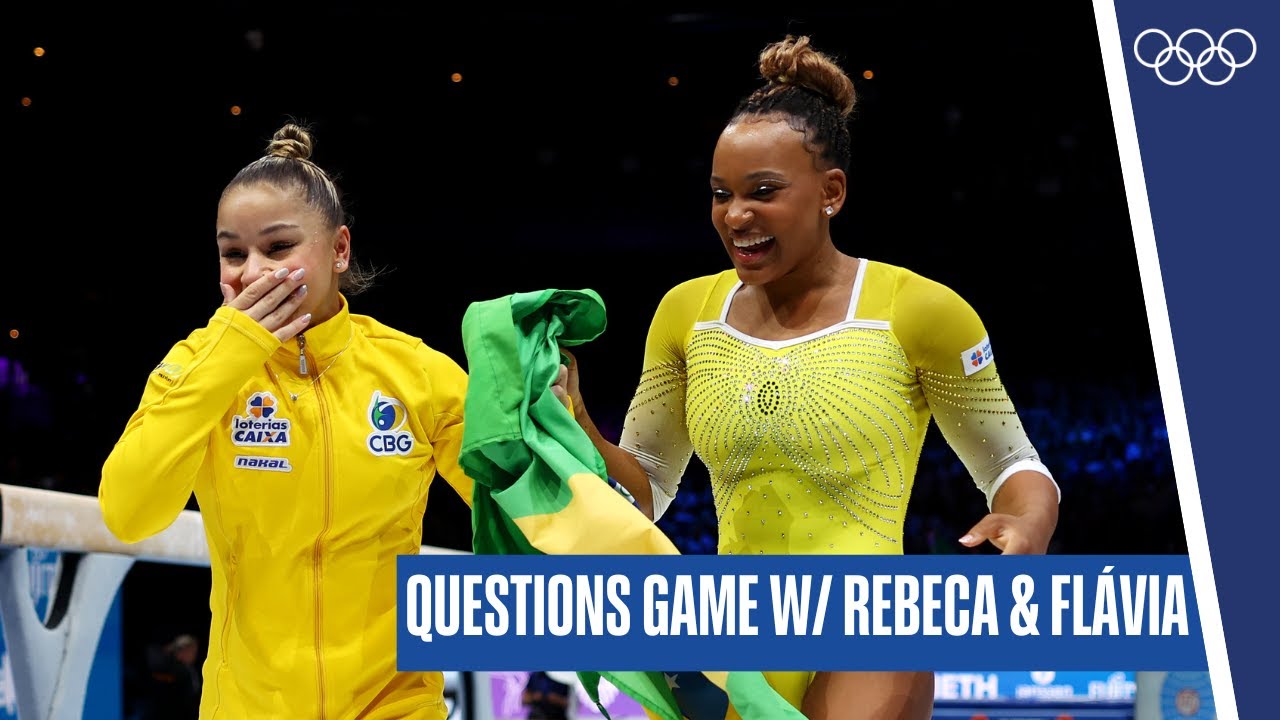 9 Questions Game w/ Rebeca Andrade & Flávia Saraiva before Pan