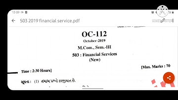 mcom mcq questions (sem-3 financial services 2019 paper with mcq answers )
