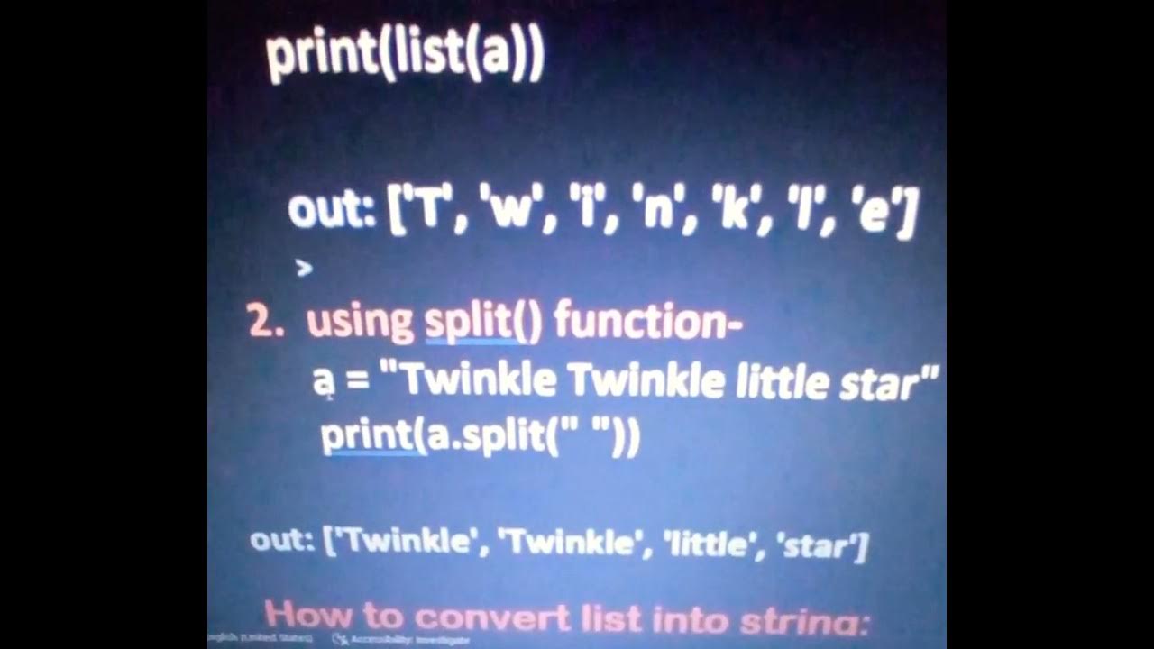 How to convert text into python list, convert Python list() into string ...