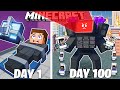 I survived 100 days as tv man in hardcore minecraft