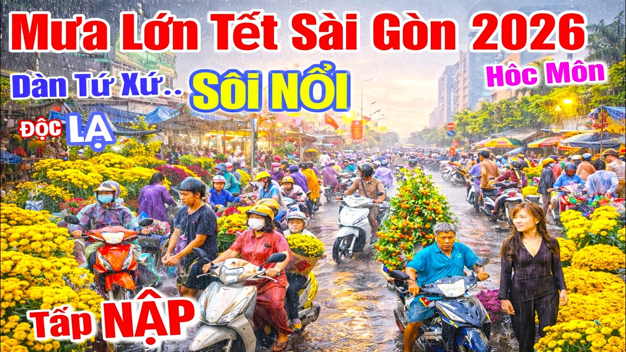 Điêu Đứng Chiều 24 Tết 2026 | Trời Mưa To Vỡ Trận, Nhà Vườn Hoa Cúc Đại Đoá Chốt Cả 100 Cây To Khủng