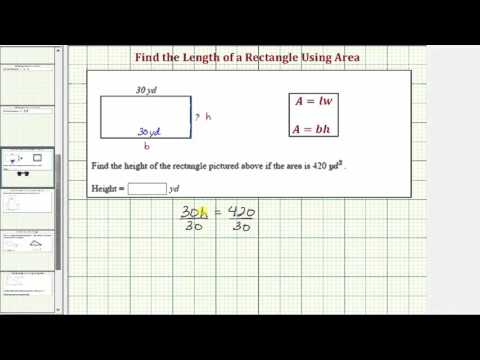 Ex: Find the Height of a Rectangle Given the Area