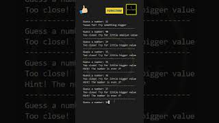 Number Guessing Game using Python (Advanced version!) | At A Glance! |#shorts #numbergame #advanced