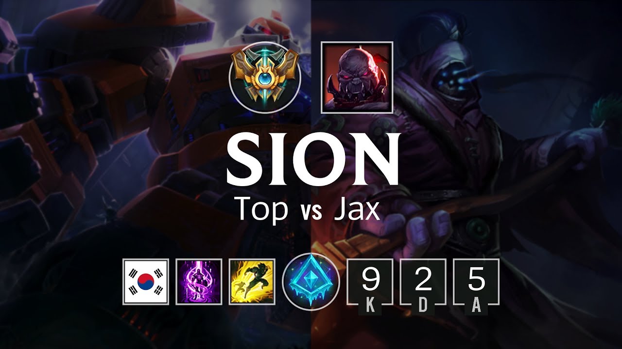 Sion Top vs Jax - KR Challenger Patch 8.8