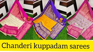 latest collection of Chanderi kuppadam sarees || best prices