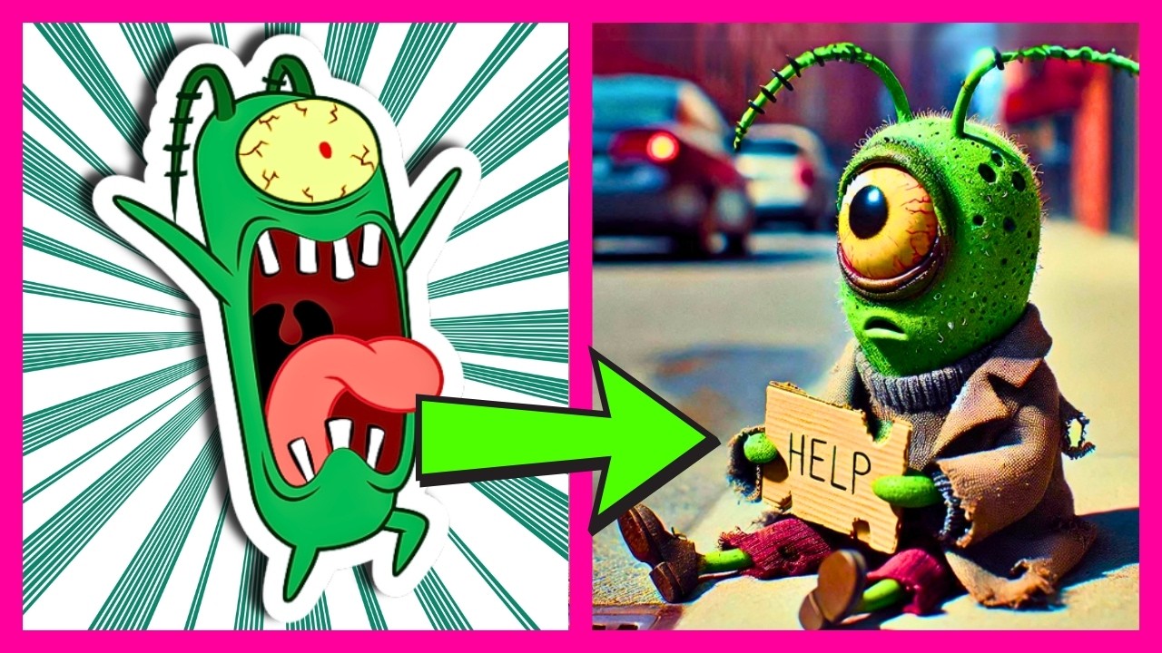 Что если бы персонажи Губки Боба были бездомными? (Грустные превращения)