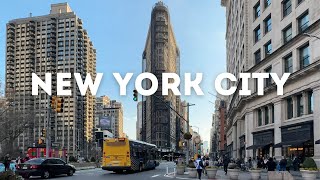 Sunday afternoon walk in Midtown Manhattan | Flatiron Building | New York City Walk 4K 60fps