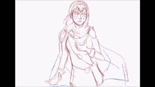 Animation of Knight cape and hair test