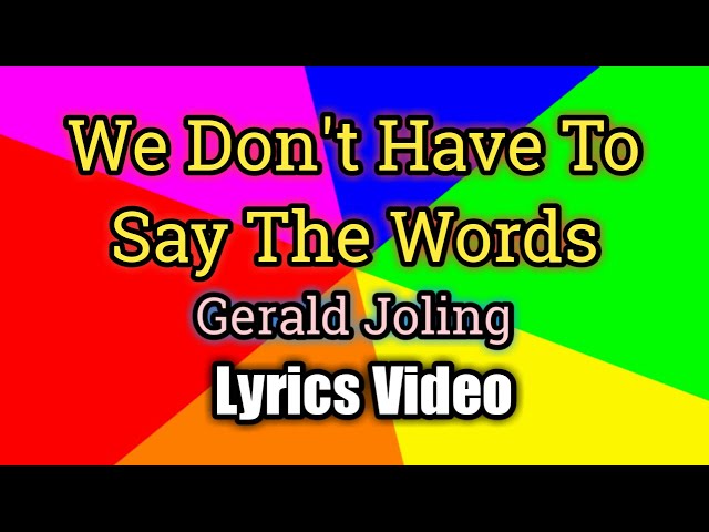 We Don't Have To Say The Words - Gerald Joling (Lyrics Video) class=