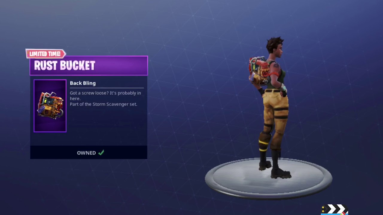 *New* RUST BUCKET BACK BLING FOR NO VBUCKS ON THE ITEM SHOP Out NOW