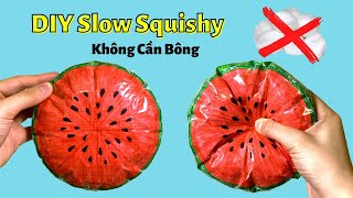 Cách Làm Squishy Dưa Hấu Không Cần Bông Bằng Giấy Tập | DIY Watermelon Slow Squishy