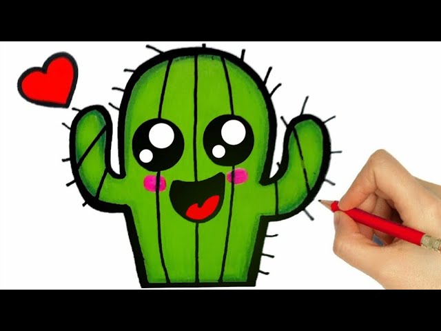 COME DISEGNARE Cactus Kawaii - Come disegnare oggetti