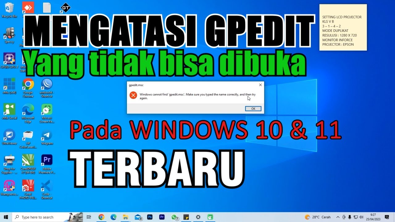 Mengatasi gpedit yg tidak bisa diakses tidak bisa dibuka youtube
