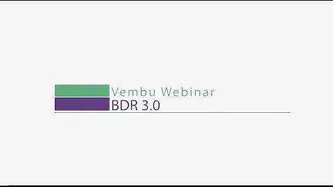 Vembu BDR v3.0 Webinar