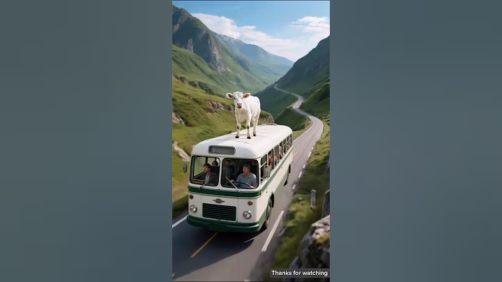 Cow saved the bus from getting crushed under a rock just moments before the accident 😭 #ai #cow