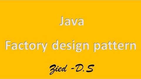 Factory Design Pattern Using Java