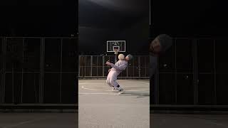 Chest-to-Neck Ball Control Trick Shot Lands in a Hoop