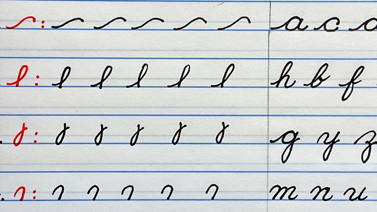How to write basic strokes for cursive handwriting for beginners /# ...