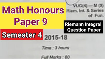 Math Honours Semester 4 Question Paper 2015-18 || VBU Math Honours B.sc Question, BBMKU,SKMU,Ranchi