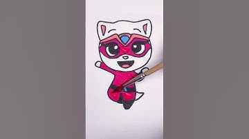 ⏪ Reverse Play 😻 Super Angela 💕✨ #glitter #art #talkingtom #talkingtomheroes #coloring