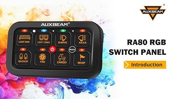 Auxbeam® RA80 RGB Switch Panel, Toggle/ Momentary/ Pulsed Mode Supported (One-Sided Outlet)