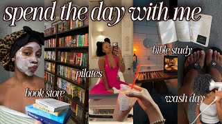 spend the day with me 🎀 | living alone.. pilates, barns & noble, cooking, self care night 