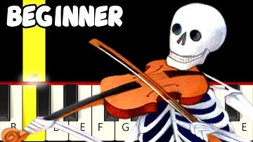 Danse Macabre - Halloween - Camille Saint-Saëns - Fast and Slow Piano Tutorial - Beginner