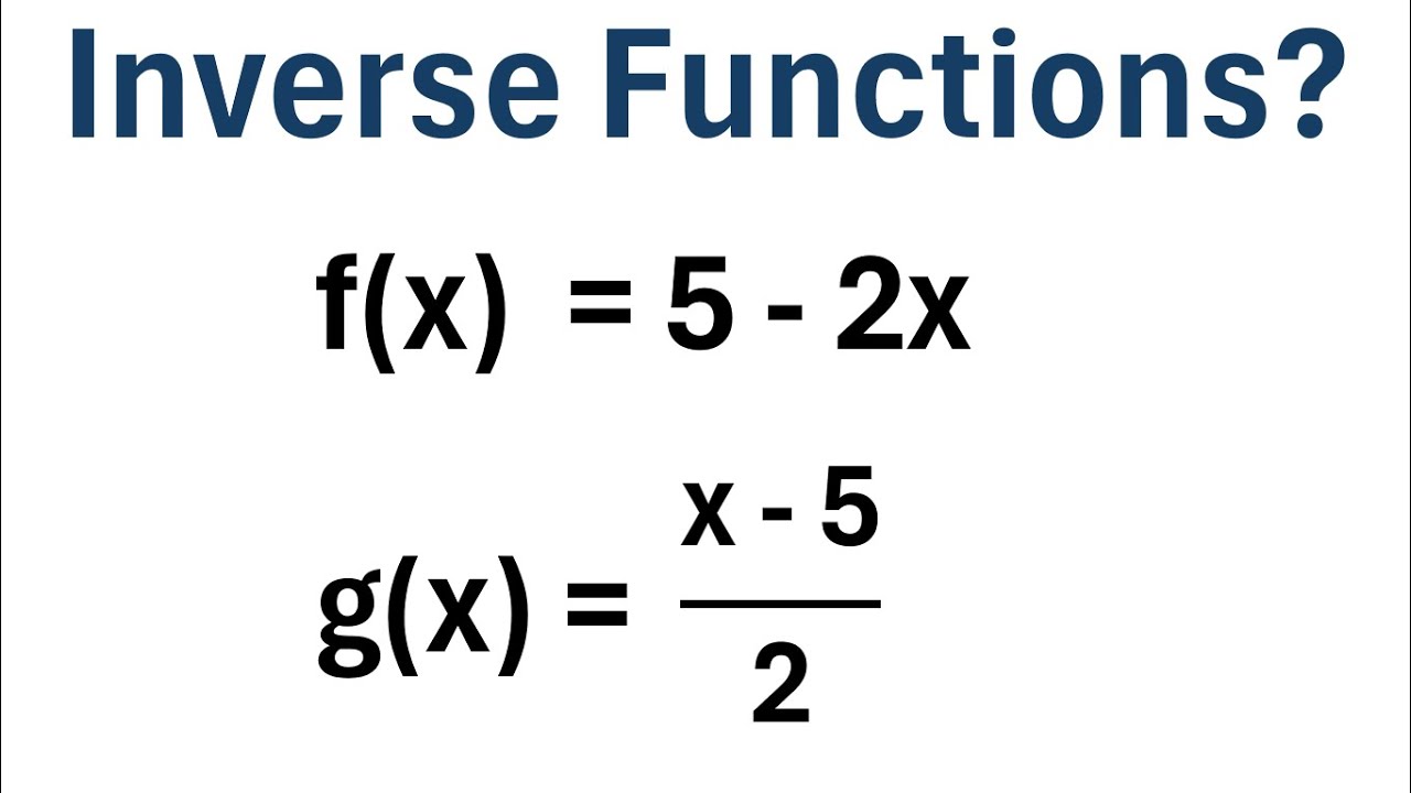 Two Inverse Functions How to Determine if Two Functions are Inverses - YouTube