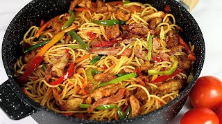 EXTRA SPECIAL STIR FRY SPAGHETTI | CHICKEN STIR FRY WITH PASTA