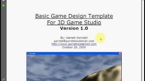 3D Game Studio Game Template
