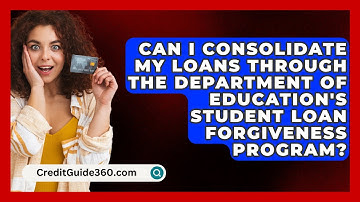 Can I Consolidate My Loans Through the Department of Education