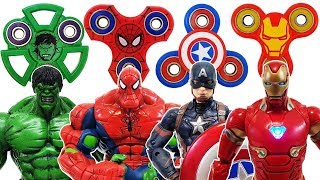 Spider Hulk, Red Hulk, Iron Man, Spider Man, Captain America, Marvel Avengers \& Fidget Spinner
