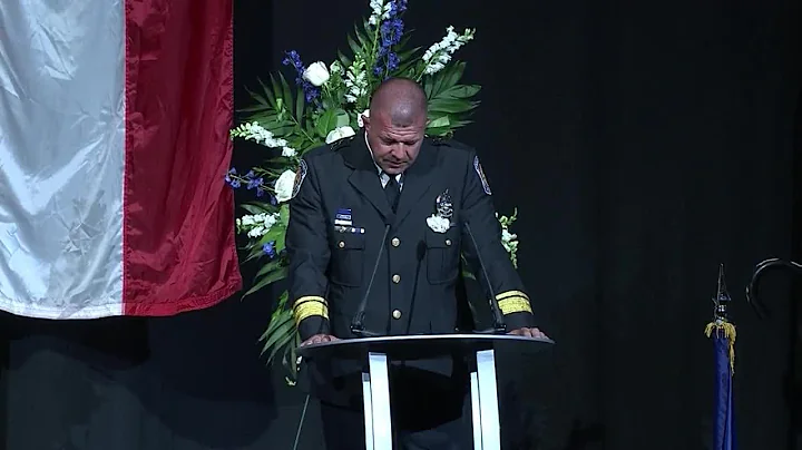 Southport police Chief Thomas Vaughn delivers emot...