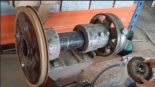 Homemade Mini Lathe Machine Part 03 #Fabricating pulley and intalling spindle base on Headstock.